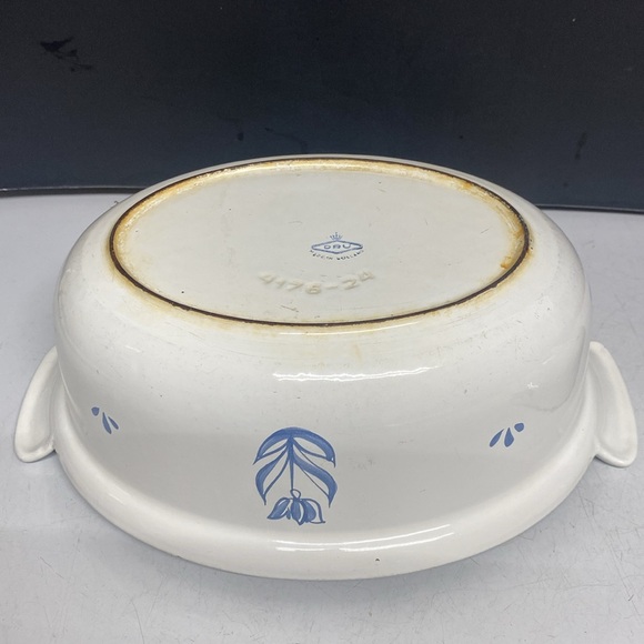 Dru Holland Enamel Cast Iron Blue Tulip Covered Casserole Dish 4176-24 - Picture 15 of 17